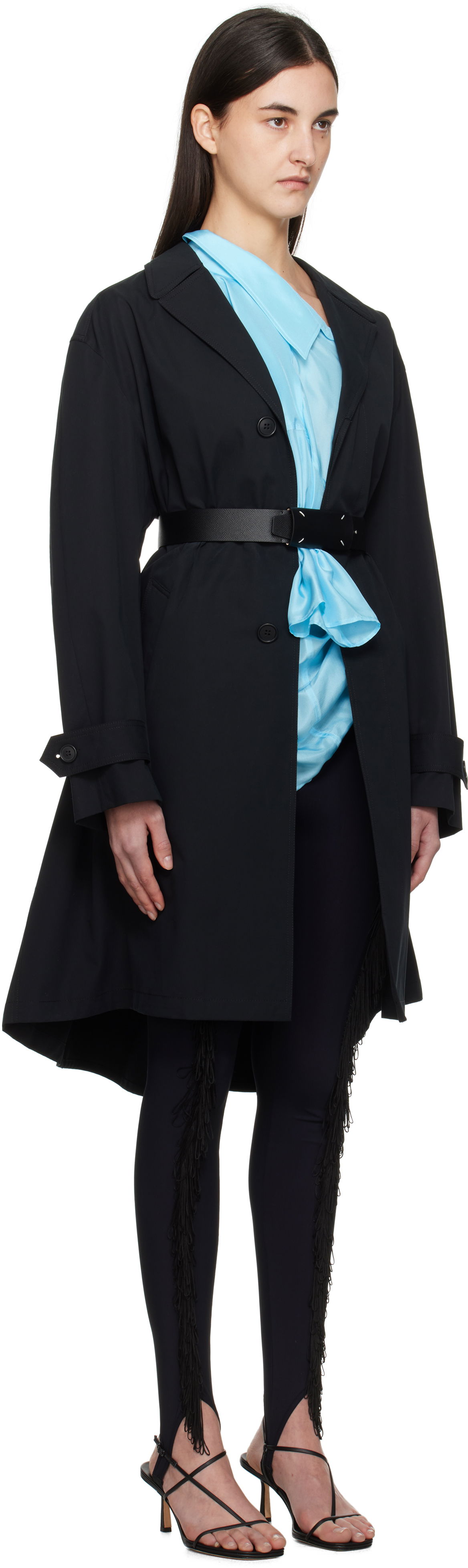Тренчкот Maison Margiela MM6 Maison Margiela Spliced Trench Coat Черно | S52AH0078 S78537, 1