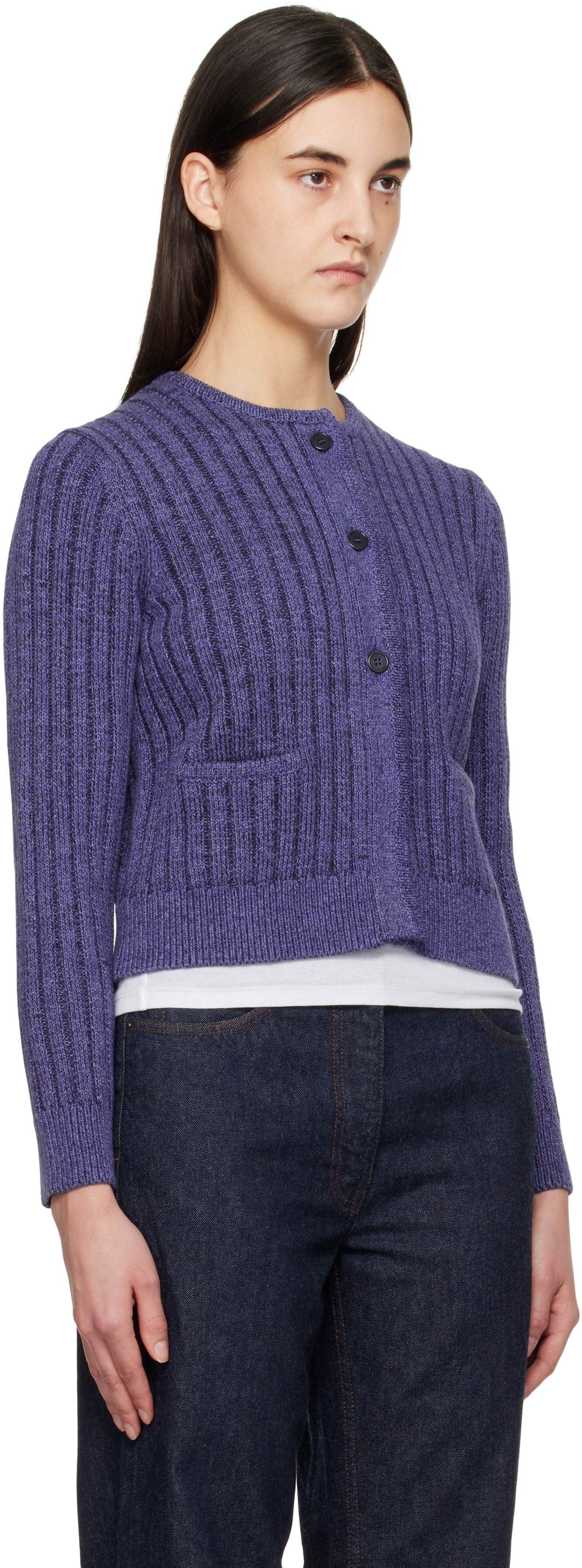 Пуловер JW Anderson JW Anderson Cropped Buttoned Cardigan Лилаво | KW1356-YN0410, 1