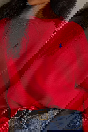 Суитчър Polo by Ralph Lauren Plain Crew Neck Sweatshirt Червено | 211971697, 3
