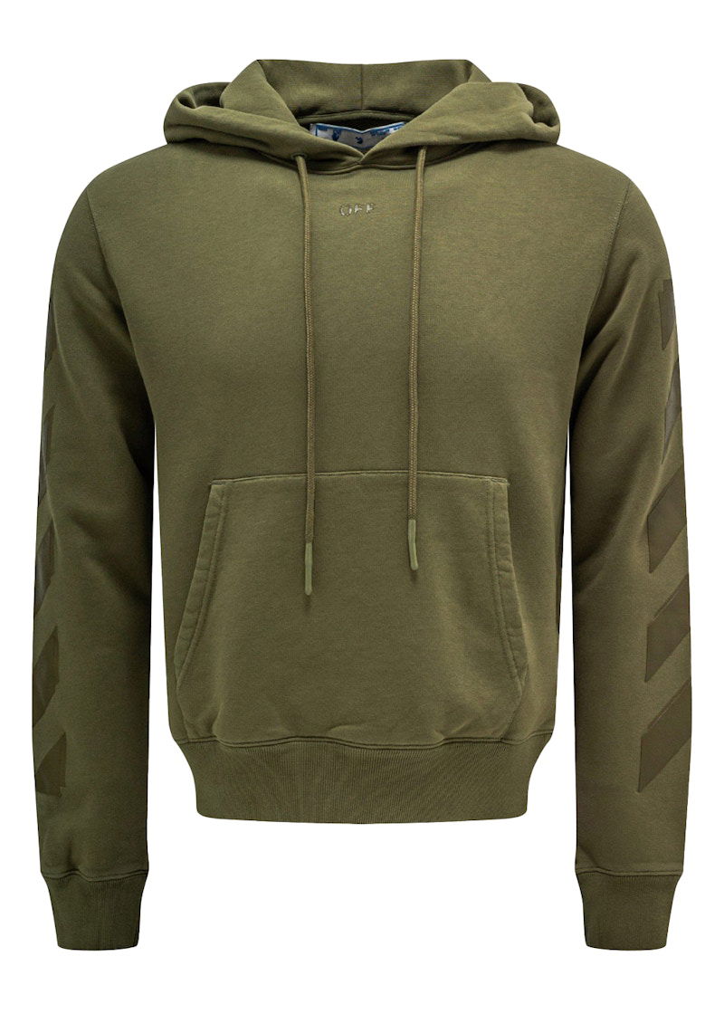 Суитчър Off-White Slim Fit Hoodie Зелено | OMBB034F21FLE0045555, 0