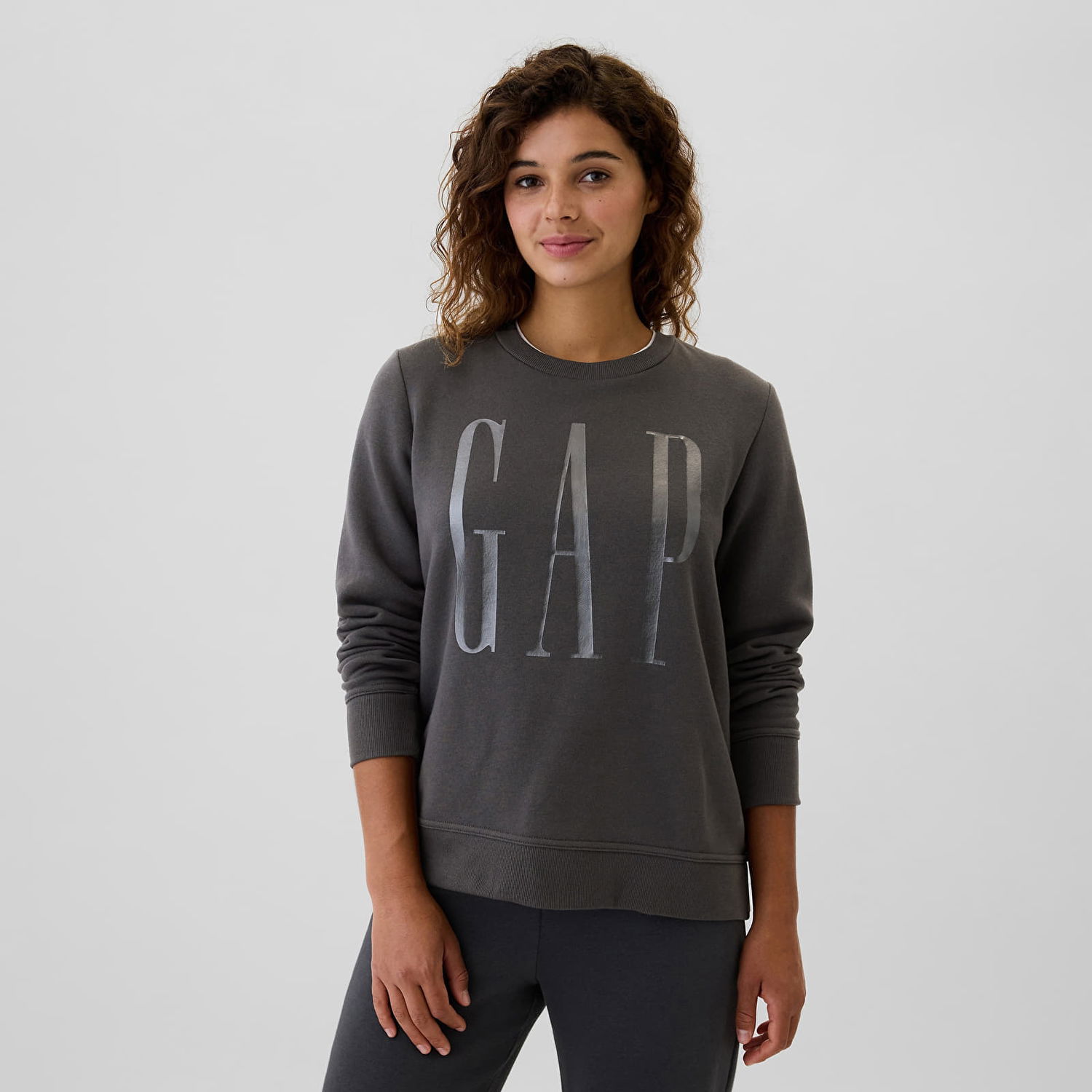 Суитчър GAP Sweatshirt Logo Sweatshirt Cast Iron L Сиво | 540907-00, 0