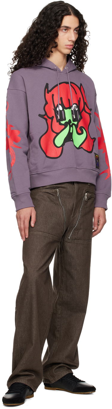 Суитчър Chopova Lowena Bashful Graphic Pullover Hoodie with Sleeve Print Лилаво | 5269, 3