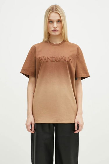 Тениска JW Anderson JW Anderson Logo Embroidery Gradient T-Shirt Кафяво | JT0244.PG1551.619, 0