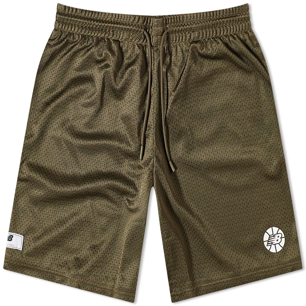 Къси панталони New Balance Hoops Essentials Fundamental Short Зелено | MS23583-DMO, 0