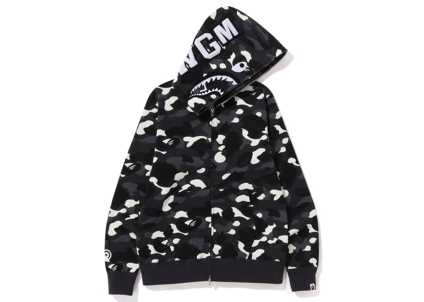 Суитчър BAPE City Camo Shark Full Zip Hoodie Черно | 1J20-115-002, 0