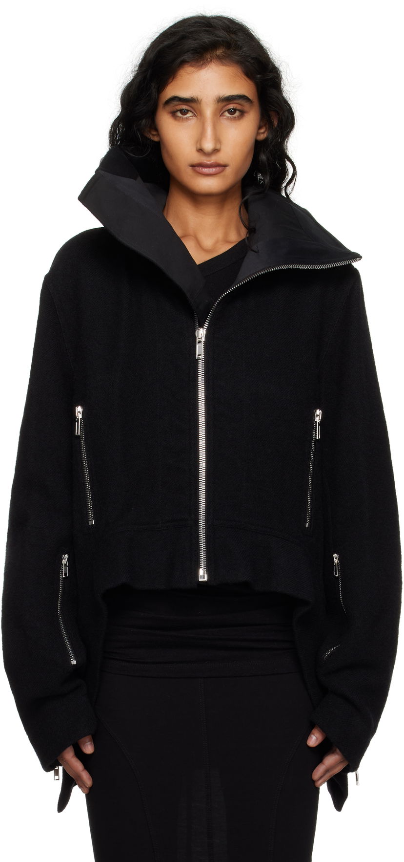 Яке Rick Owens Rick Owens Concordians Exploder Cropped Jacket Черно | RP02E4722 WBD