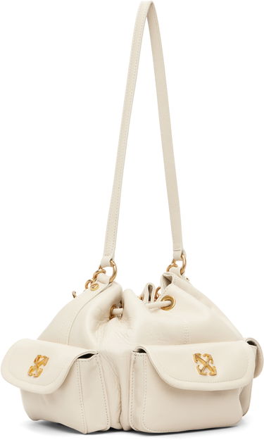 Дамска чанта Off-White Dumbo.B Leather Drawstring Chain-Link Bucket Bag Бежово | OWMY002F25LEA0010400, 2
