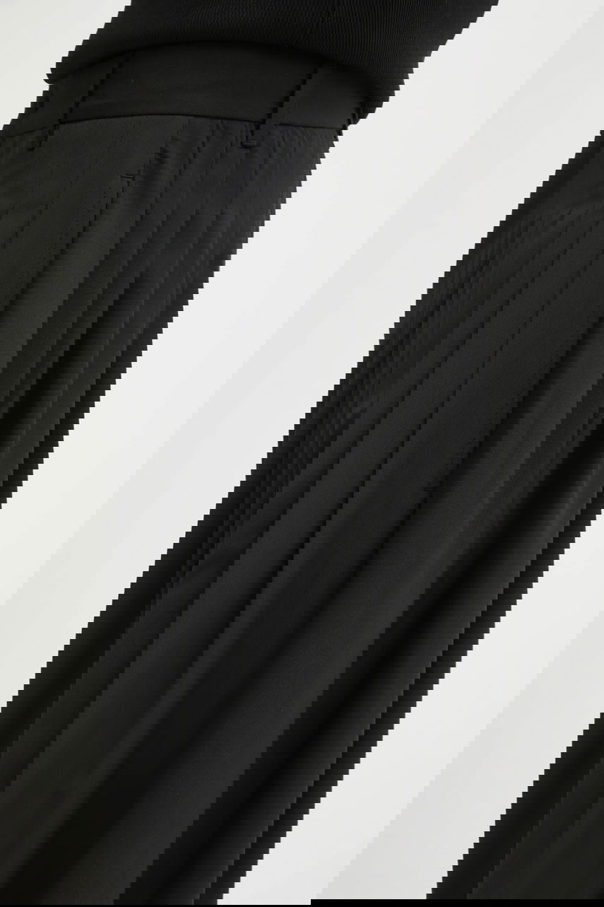 Pleated Wide-Leg Slacks, 3