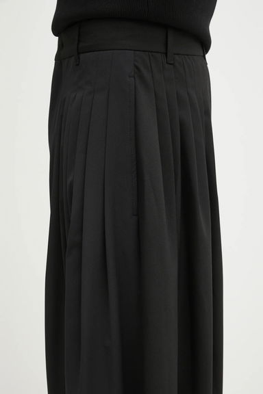 Pleated Wide-Leg Slacks, 3