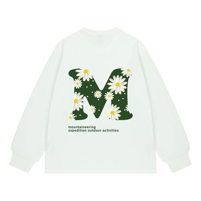 Тениска Mizuno Mizuno Casual Long Sleeve T-Shirt with Floral 'M' Print Бяло | A2CA2A79