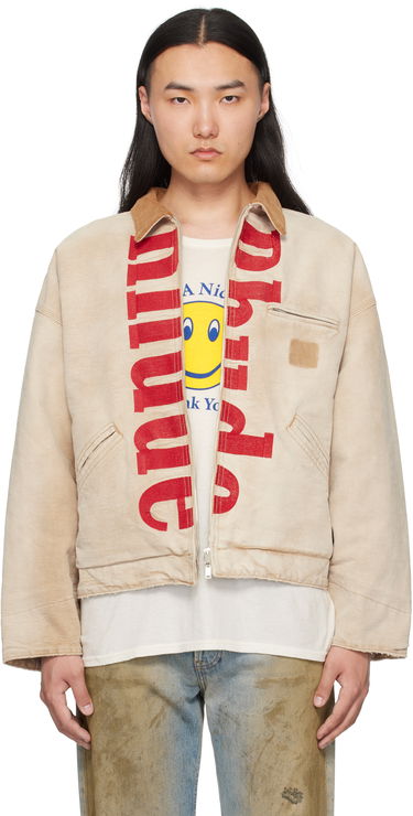 Яке Rhude Rhude Logo Workwear Jacket Бежово | RHSS25JA01456, 0