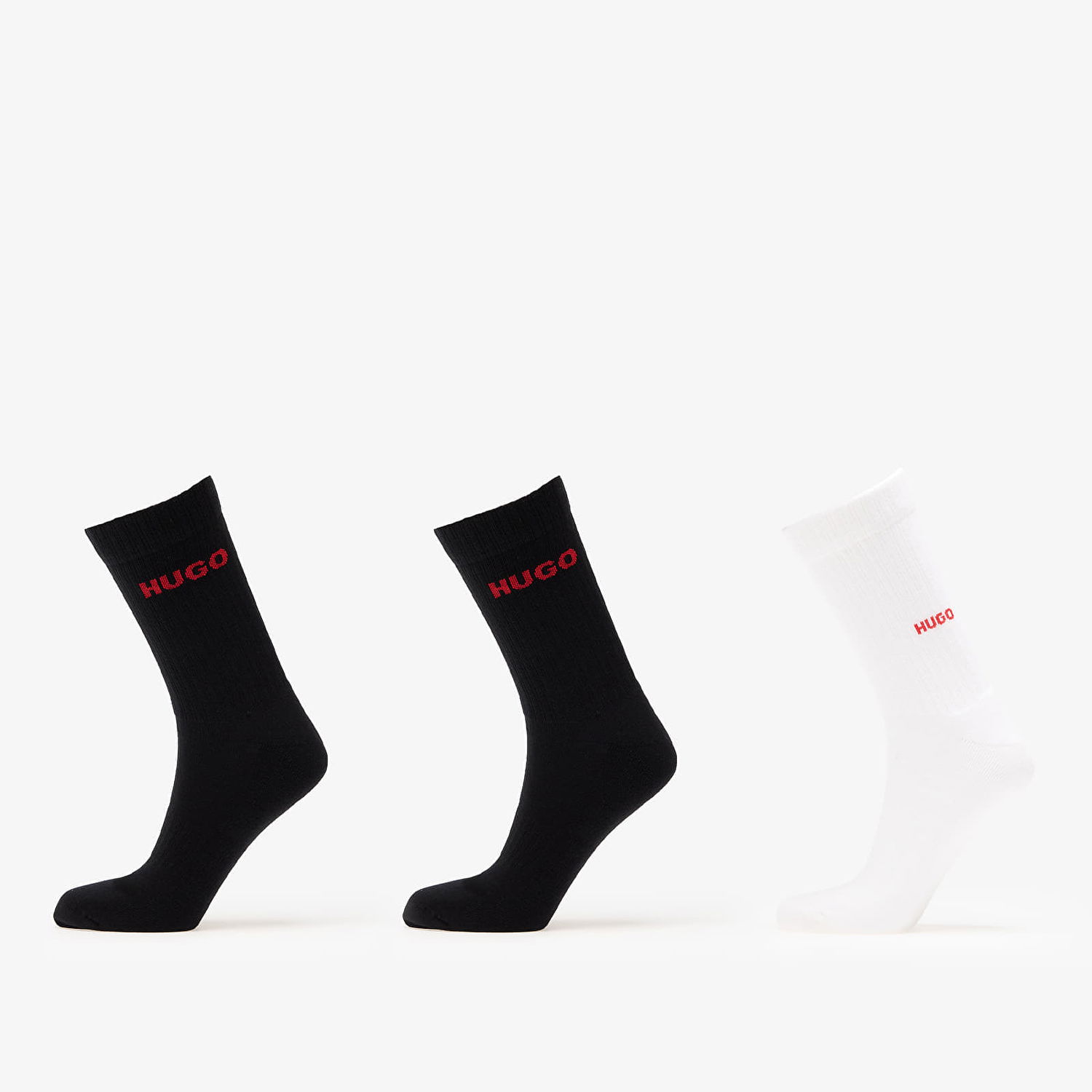 Чорапи BOSS HUGO Three-Pack Ribbed Socks with Logo Embroidery Черно | 50546351-960, 0
