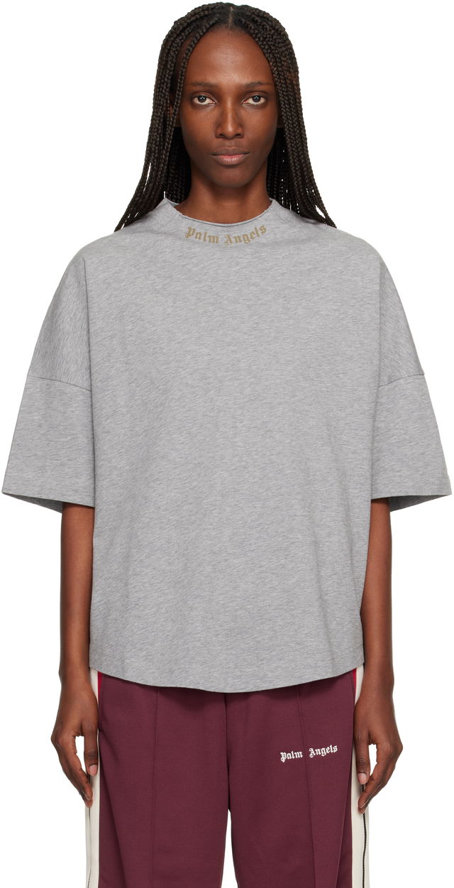 Curved Logo Collar Oversized T-shirt