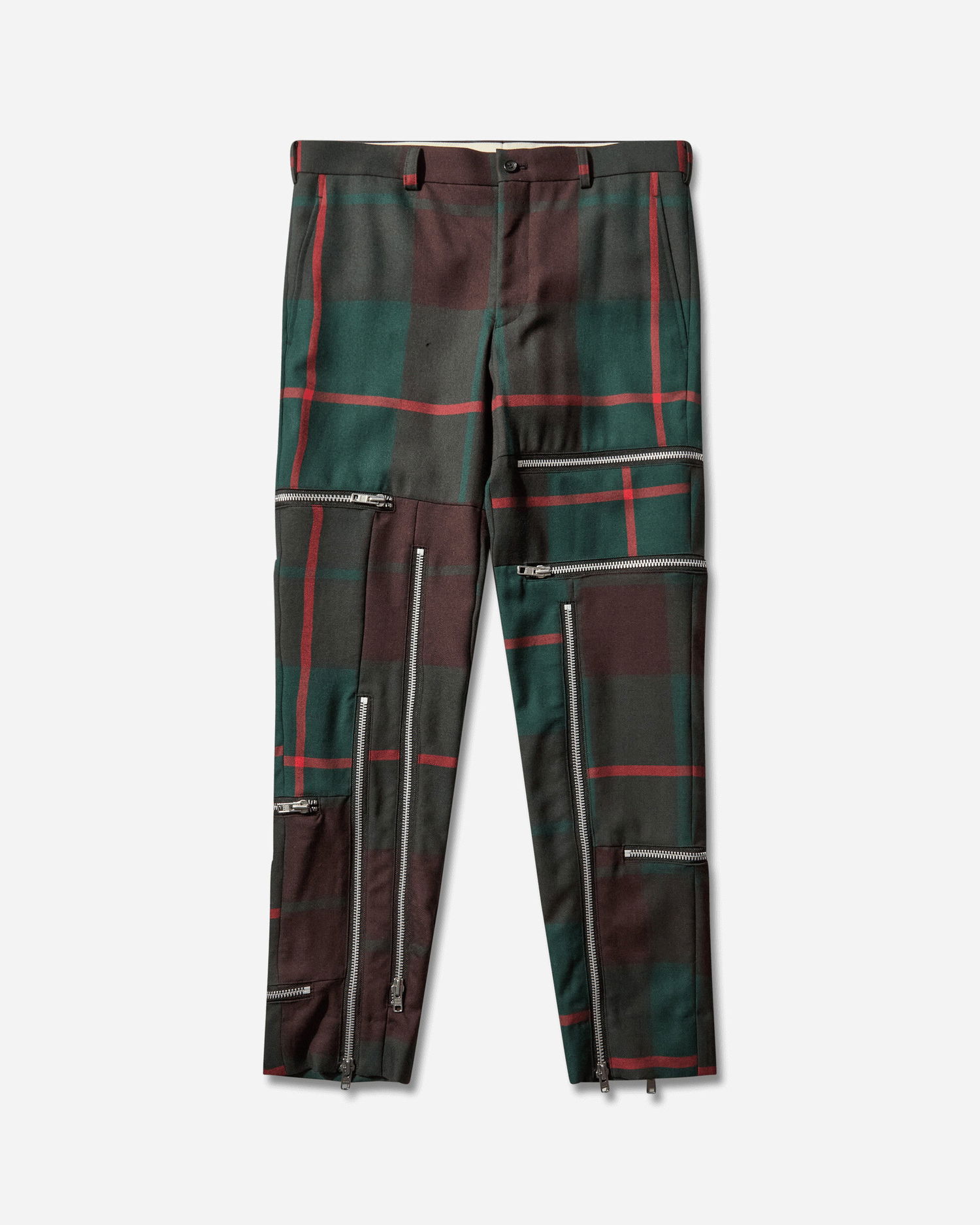 Панталони Comme des Garçons Wool Tartan Check Zip Trousers Многоцветен | PP-P034-W25 2, 1