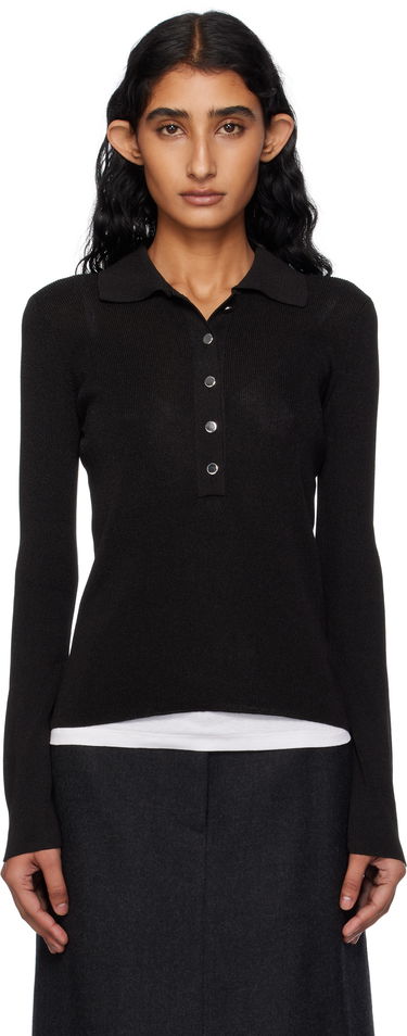 Поло тениска A.P.C. A.P.C. Mila Knit Polo Top Черно | VIAMD-F23433, 0