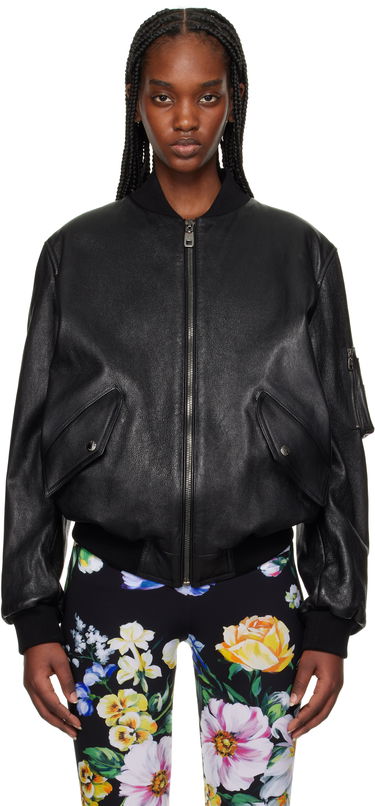 Яке бомбър Dolce & Gabbana Dolce&Gabbana Nappa Leather Bomber Jacket Черно | F9S37L HULQJ, 0