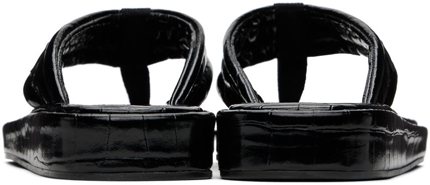 Кецове и обувки Coperni Embossed Logo Thong Platform Sandals Черно | COPSH37838, 1