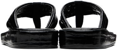 Кецове и обувки Coperni Embossed Logo Thong Platform Sandals Черно | COPSH37838, 1