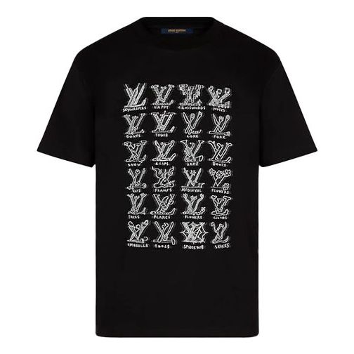 Тениска Louis Vuitton Round Neck Short Sleeve T-Shirt Черно | 1A8GV6