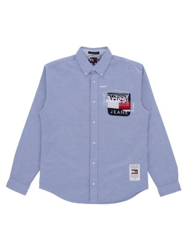 Риза Aries x Tommy Remade: Overprinted Pocket Shirt Синьо | THAR40009 BLU