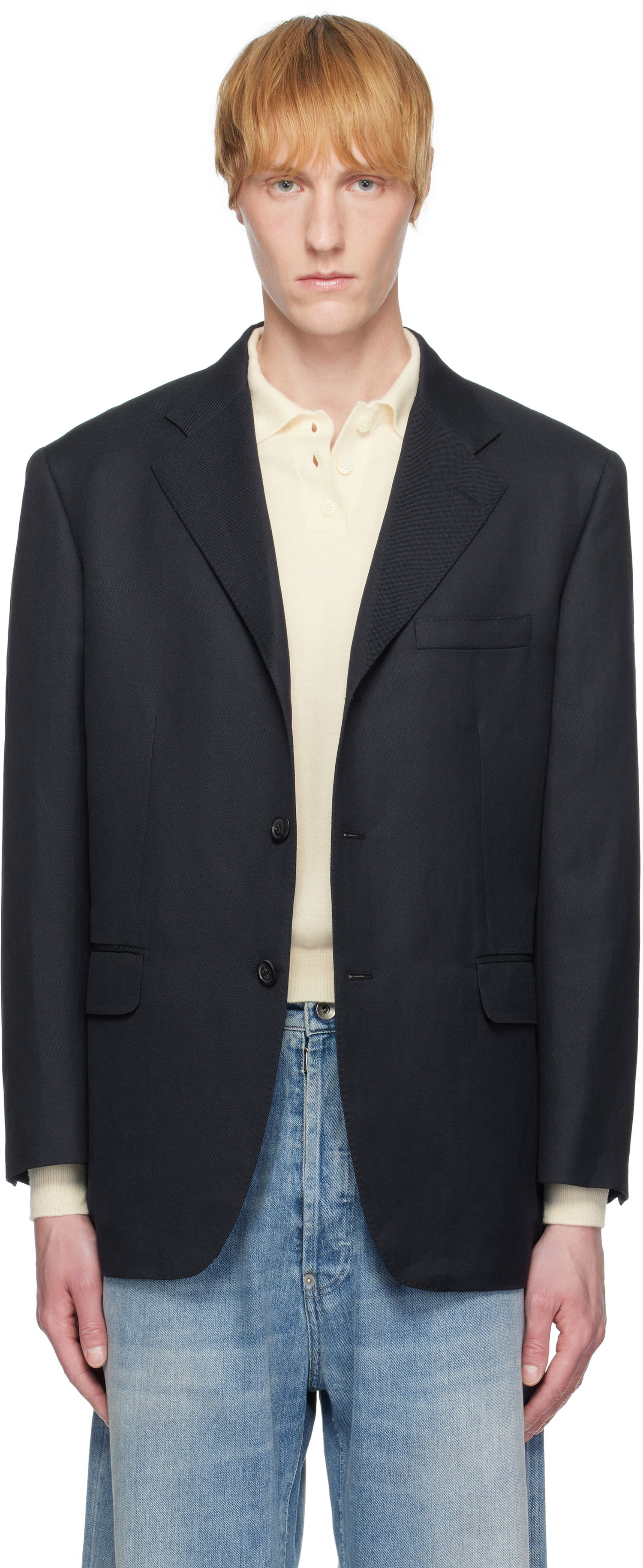 Яке Maison Margiela Maison Margiela Work-In-Progress Blazer Тъмно синьо | S50BN0537 M35287, 0