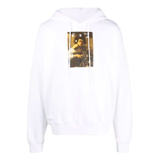 Суитчър Off-White Off-White Caravaggio Painting Print Hoodie Бяло | OMBB085F21FLE0130184, 0