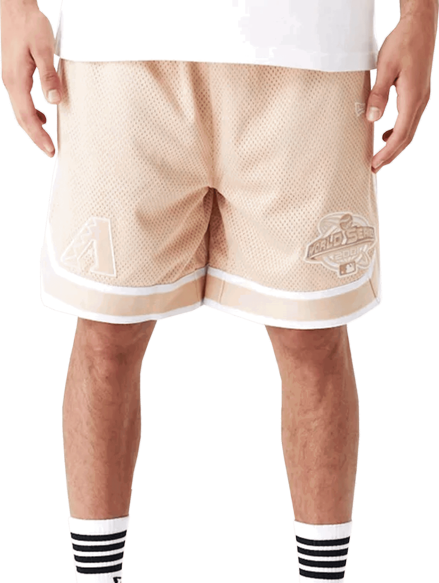 Къси панталони New Era Arizona Diamondbacks World Series 2001 Mesh Athletic Shorts Бежово | 60502607-60502607, 0