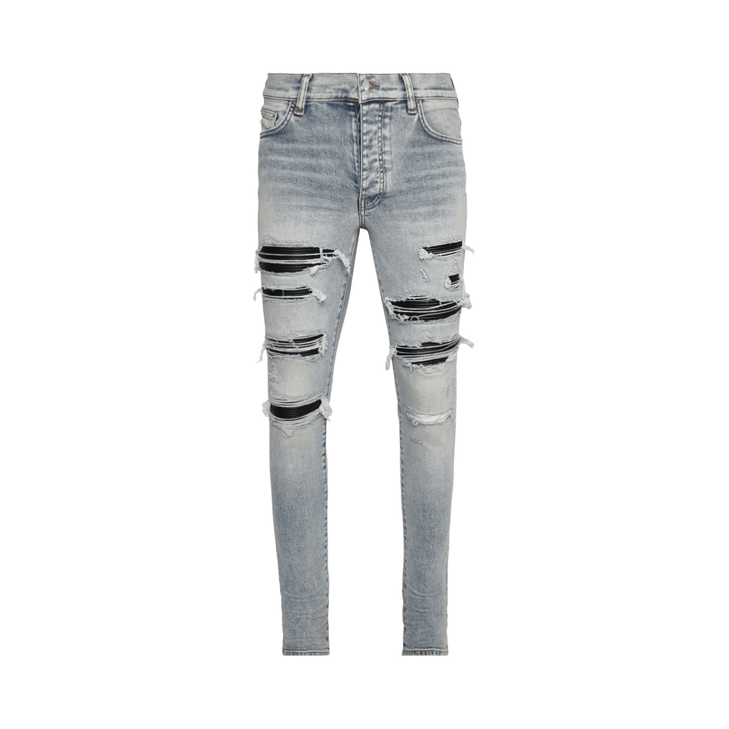 Дънки AMIRI Leather Thrasher Jeans Синьо | PS23MDS008 765 STON, 0