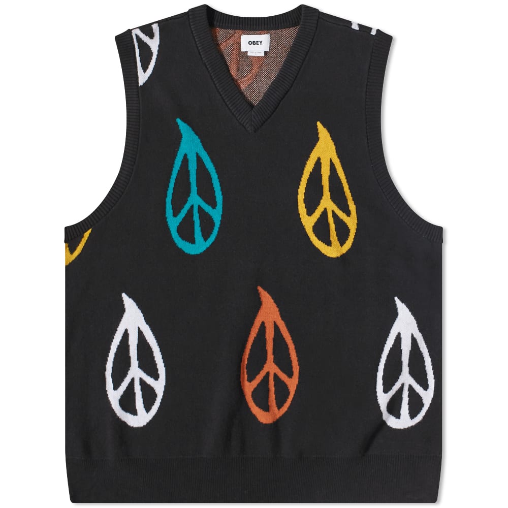 Пуловер OBEY Obey Peaced Sweater Vest Черно | 151000059BKM, 0