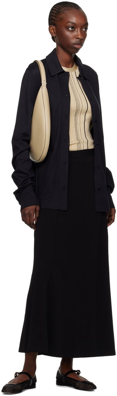 Чанта през рамо TOTEME Scooped Sling Leather Shoulder Bag Бежово | 242-WAL2276-LE0025, 3