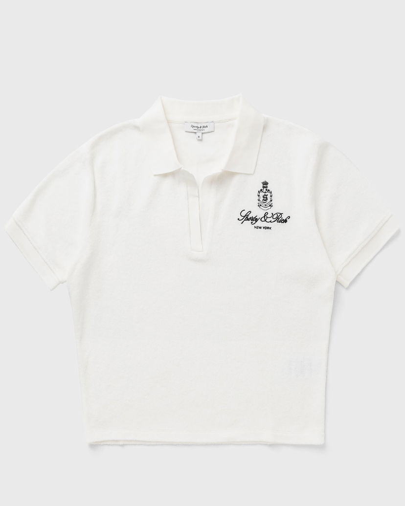 Поло тениска Sporty & Rich Sporty & Rich Women's Vendome Terry Polo Shirt Бяло | TO001602231WH01