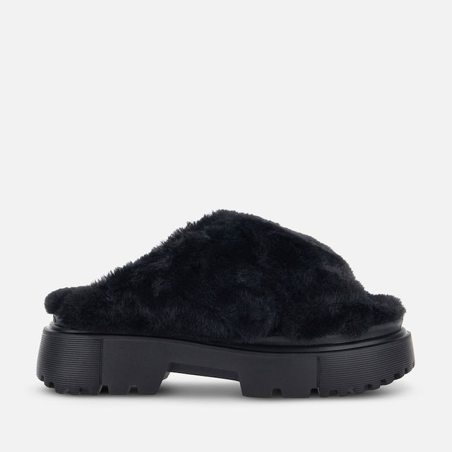Hogan H644 Chunky Faux Fur Mule