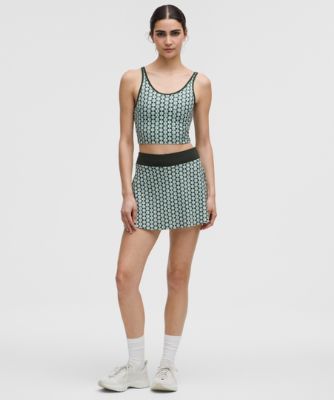 Комплект lululemon Geometric Pattern Cropped Tank Top B/C Cups Medium Support & Tennis Skirt Set Зелено | prod20002043, 7