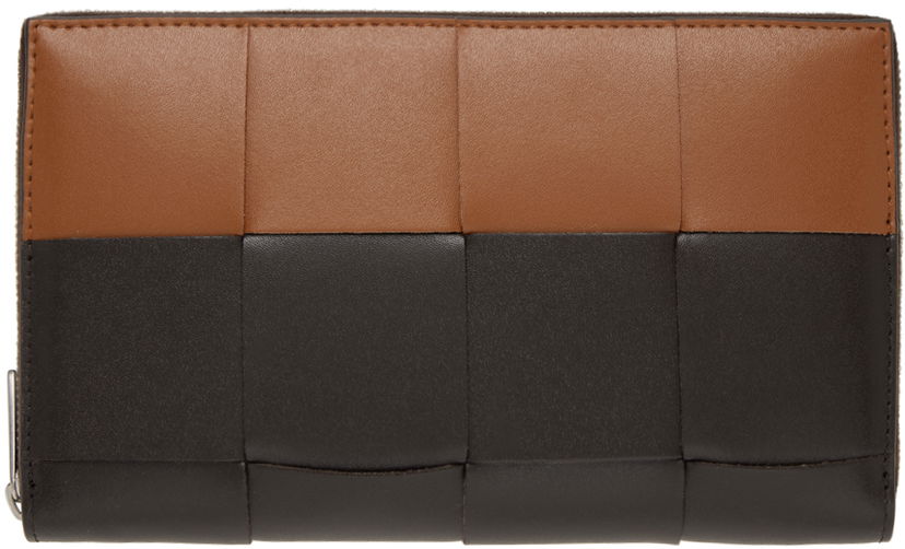 Портфейл Bottega Veneta Brown & Tan Cassette Zip Around Wallet Кафяво | 748054V4HD3