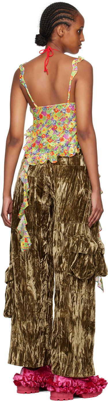 Карго панталони Collina Strada Collina Strada Wisteria Floral Print Tank Top Кафяво | XX3214 DEADSTOCK LACE, 2