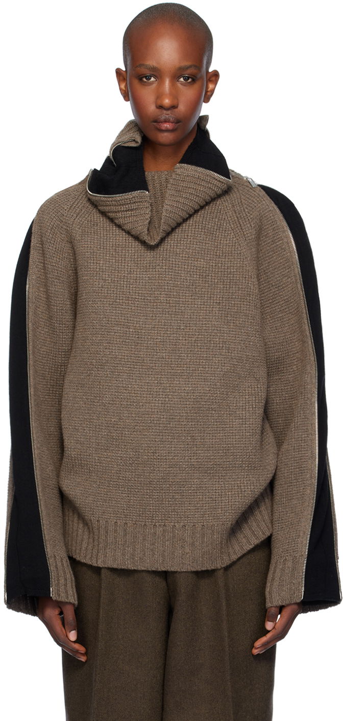 Пуловер Helmut Lang Turtleneck Wool-Blend Sweater Кафяво | O06HW797