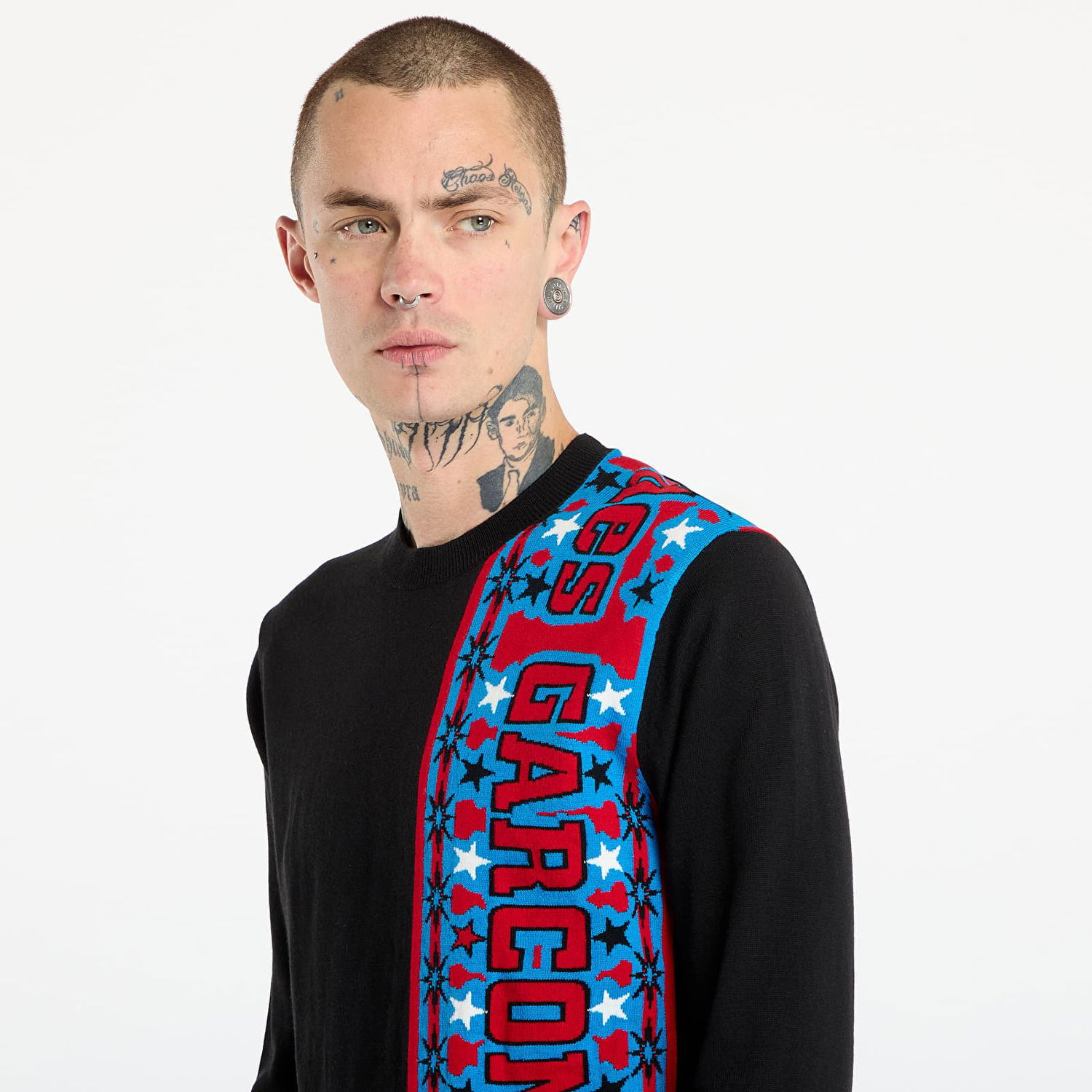 Пуловер Comme des Garçons Comme des Garçons SHIRT Soccer Scarf Knitted Sweater Черно | FP-N004-W25 Black, 1