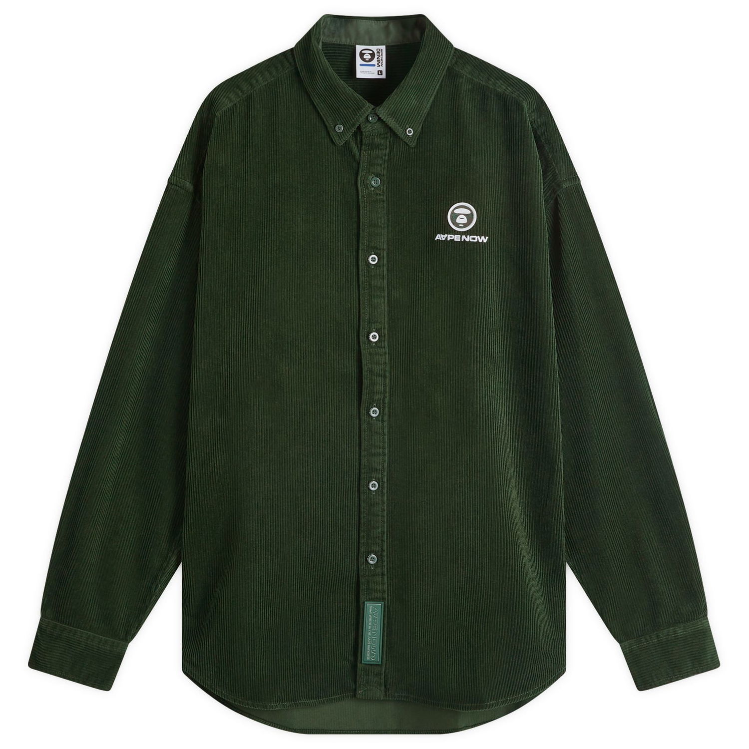 Риза AAPE by A Bathing Ape AAPE Now Corduroy Shirt Зелено | AAPSTM8499XXNGRD, 0