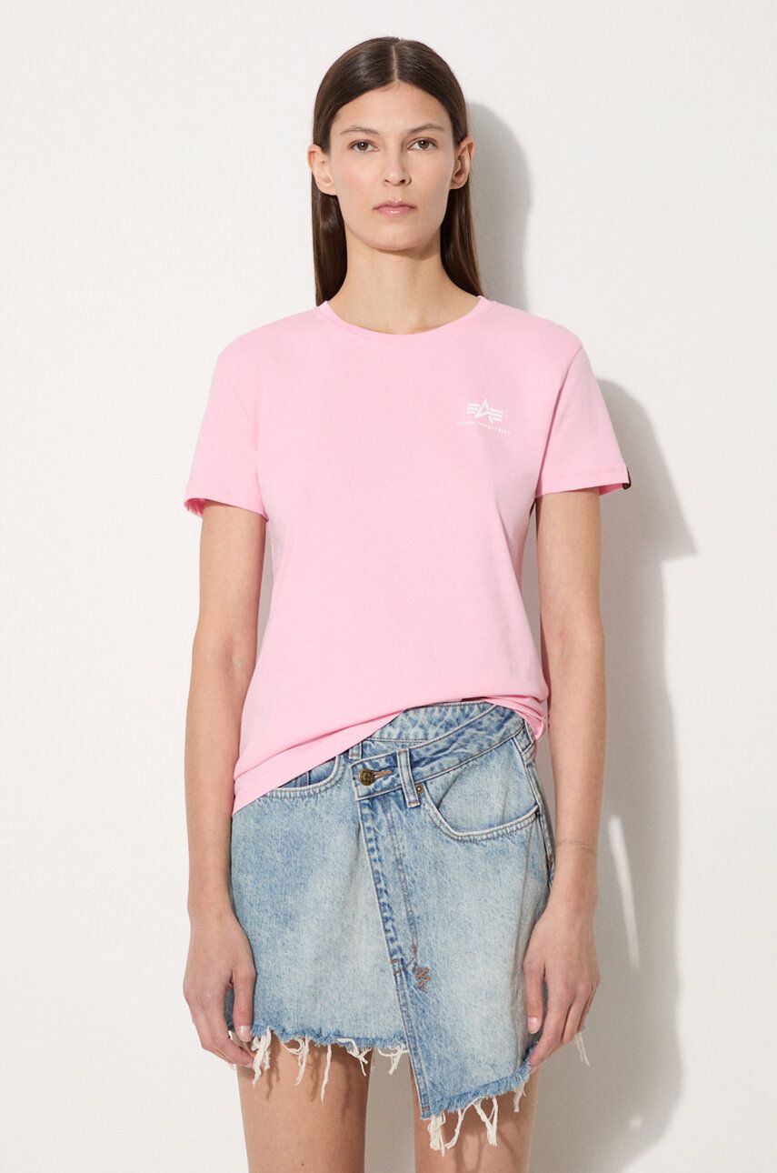 Тениска Alpha Industries T-Shirt Basic Logo Print Розово | 196054.491, 0