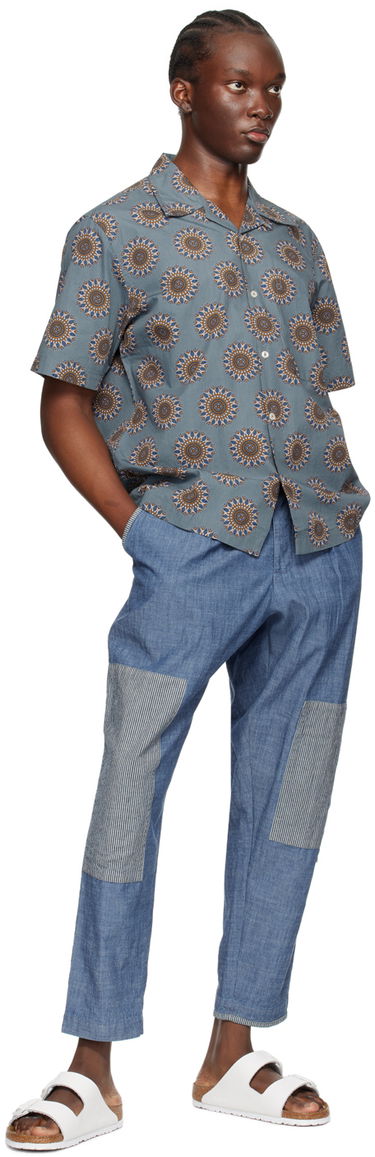 Риза Universal Works Universal Works Camp Print Shirt Синьо | P3061, 3