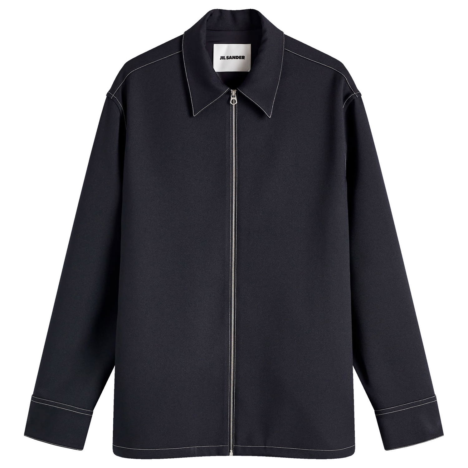 Яке Jil Sander Jil Sander Contrast Stitch Zip Through Shirt Тъмно синьо | J22DL0299-J70001-402, 1