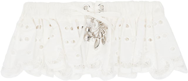 Exclusive Off-White Ruffled Garter