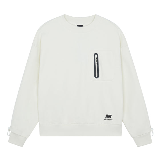 Пуловер New Balance Round Neck Pullover With Logo Бяло | AWT14372-NMC