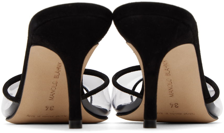 Аксесоари Manolo Blahnik Manolo Blahnik Jadifa PVC Heeled Mules Черно | 422-1418, 1
