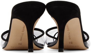 Аксесоари Manolo Blahnik Manolo Blahnik Jadifa PVC Heeled Mules Черно | 422-1418, 1