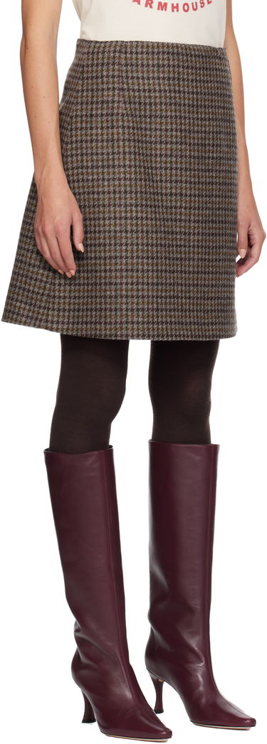 Пола Max Mara Weekend Max Mara Vata Houndstooth Miniskirt Кафяво | 2525106072600, 1