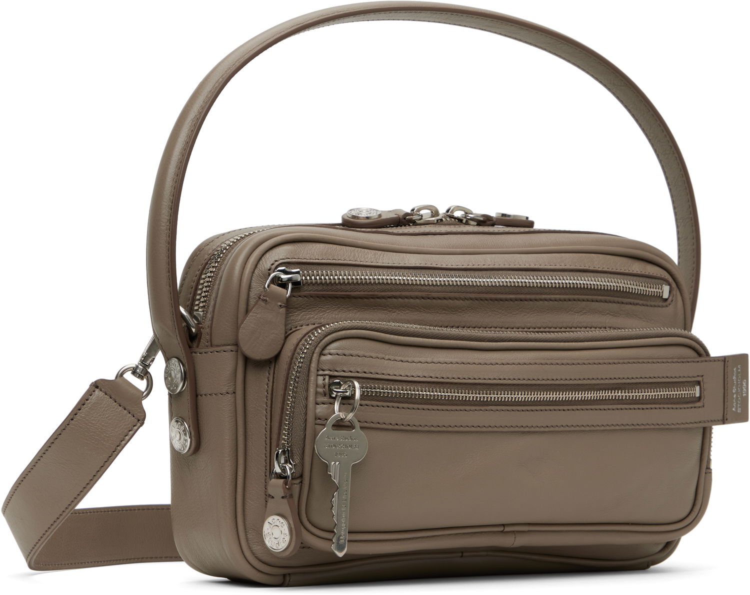 Чанта през рамо Acne Studios Acne Studios Camero Party Leather Shoulder Bag Сиво | C10240-, 1