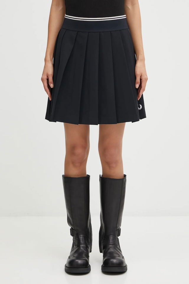 Pleated Mini A-line Skirt