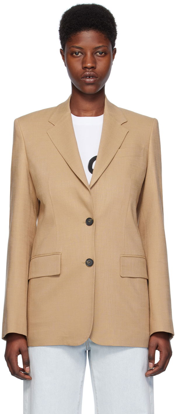 Яке MSGM Single-Breasted Blazer Бежово | 3641MDG23 247010, 0