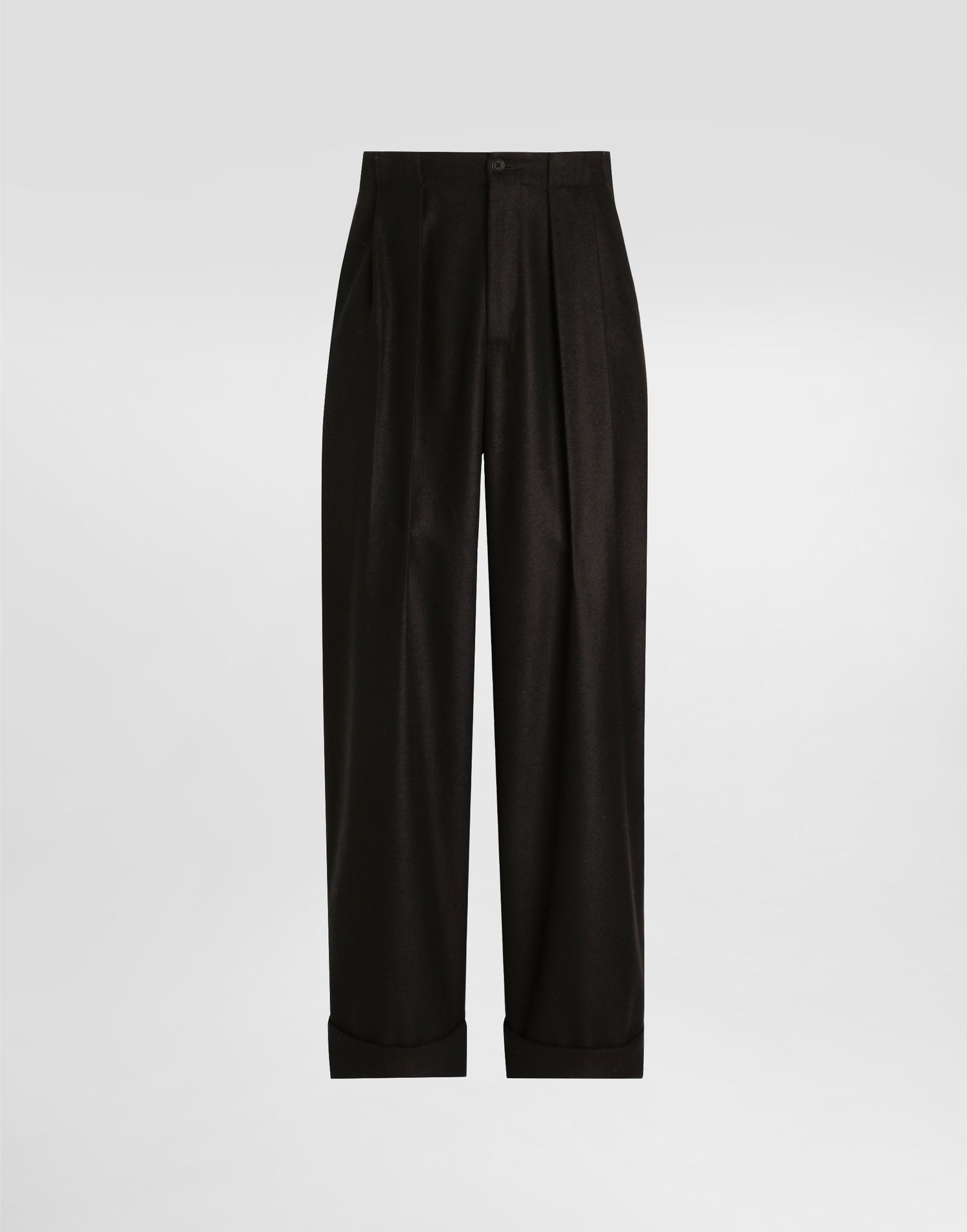 Панталони Dolce & Gabbana Dolce & Gabbana Wool Pleated Cuffed Trousers 52 Черно | GP16HTHU2A8N0000, 0